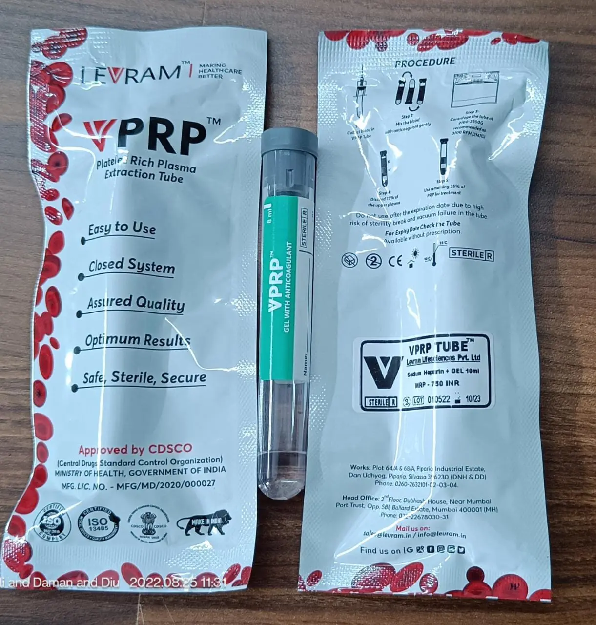 PRP tube with ACD Gel & Sodium Heparin