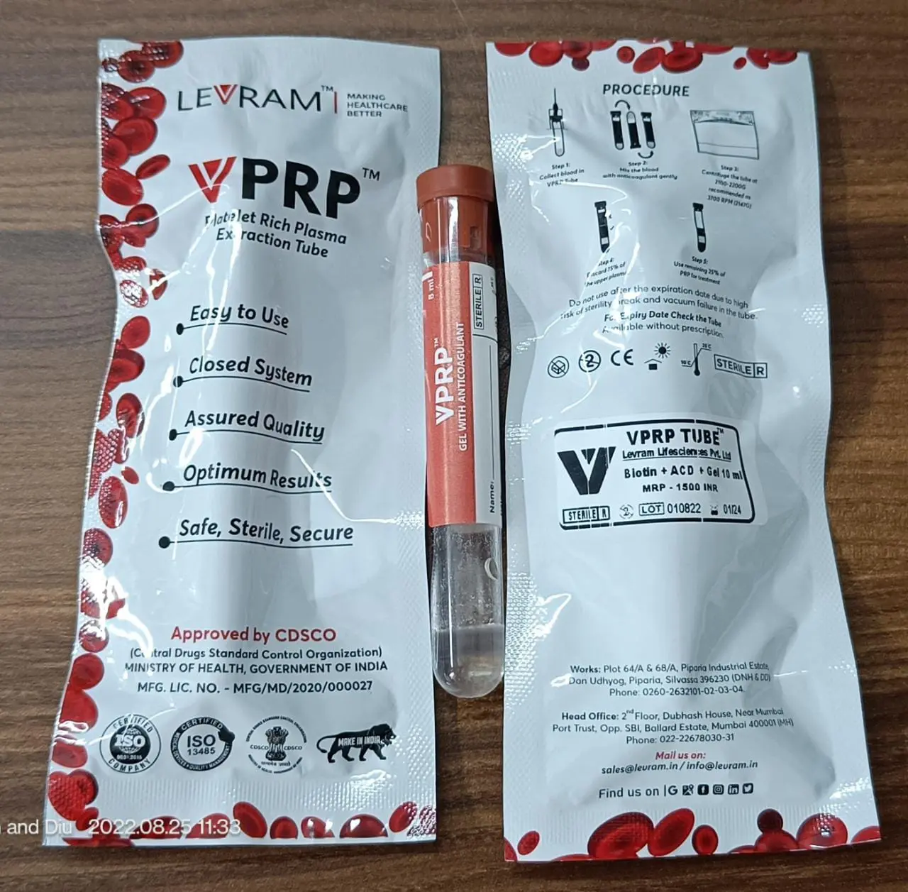 PRP Tube with ACD Gel & Biotin
