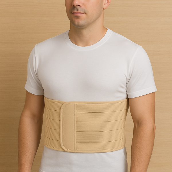 RIB BELT BEIGE 8mm Double sided fabric